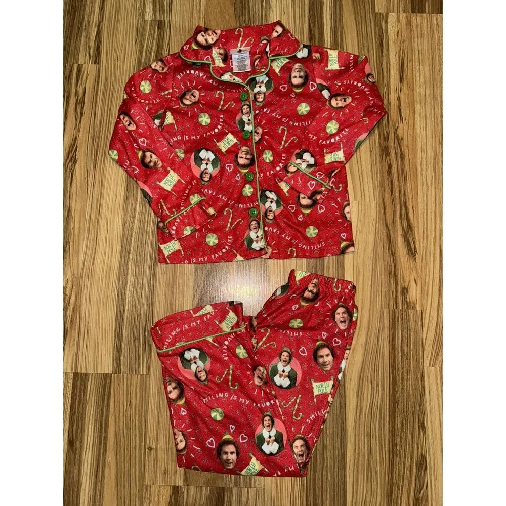 Elf the Movie Girls Christmas Kids Pajama PJ Buddy Sz XS 4/5 4‎ 5